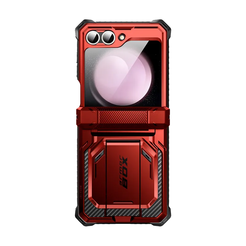 Fashion Choice Elegant Surface Galaxy Z Flip6 Armorbox - Metallic Red