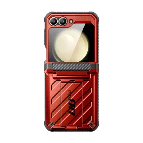 Full Coverage Galaxy Z Flip7 FE Unicorn Beetle PRO Rugged Case with Belt Clip-Metallic Red