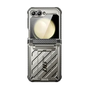 Flexible Grip Galaxy Z Flip7 FE Unicorn Beetle PRO Rugged Case with Belt Clip-Titan Gray