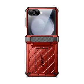 Sleek Detail Durable Build Quality Galaxy Z Flip7 Unicorn Beetle PRO Rugged Case with Belt Clip-Metallic Red