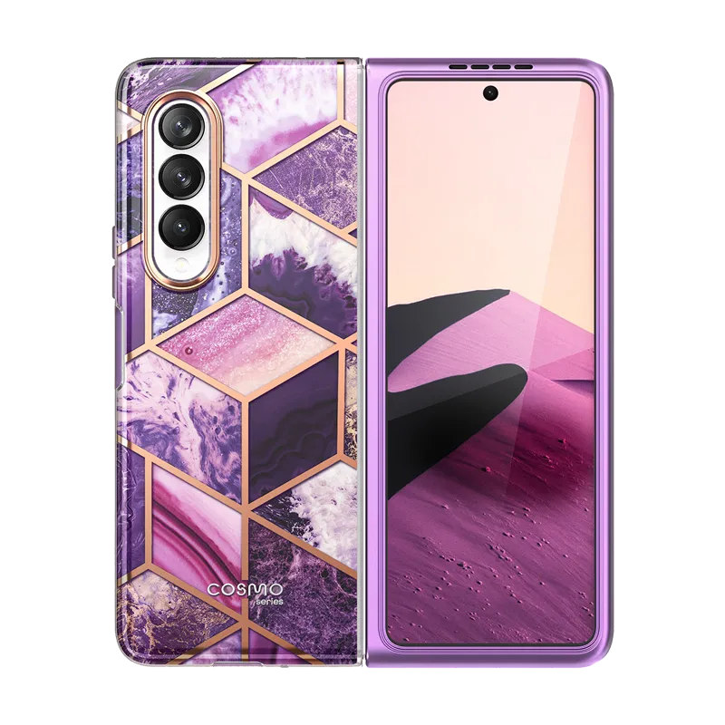 Galaxy Z Fold3 Cosmo -Marble Purple Phone Accessory Glossy Look