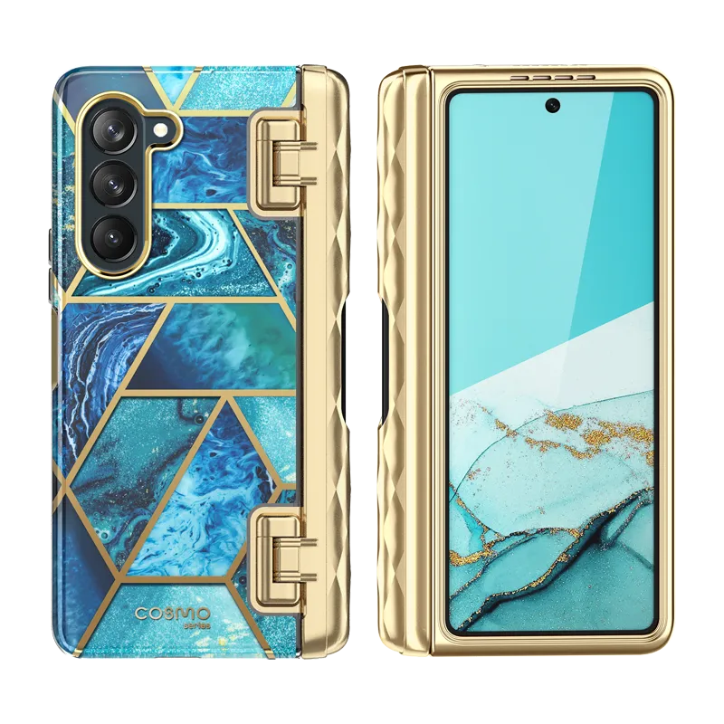 Durable Surface Smooth Pattern Design Galaxy Z Fold5 Cosmo Pro - Ocean Blue
