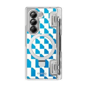 Galaxy Z Fold6 Cosmo Pro - Blue Checker Chic Accessory Flexible Surface Texture