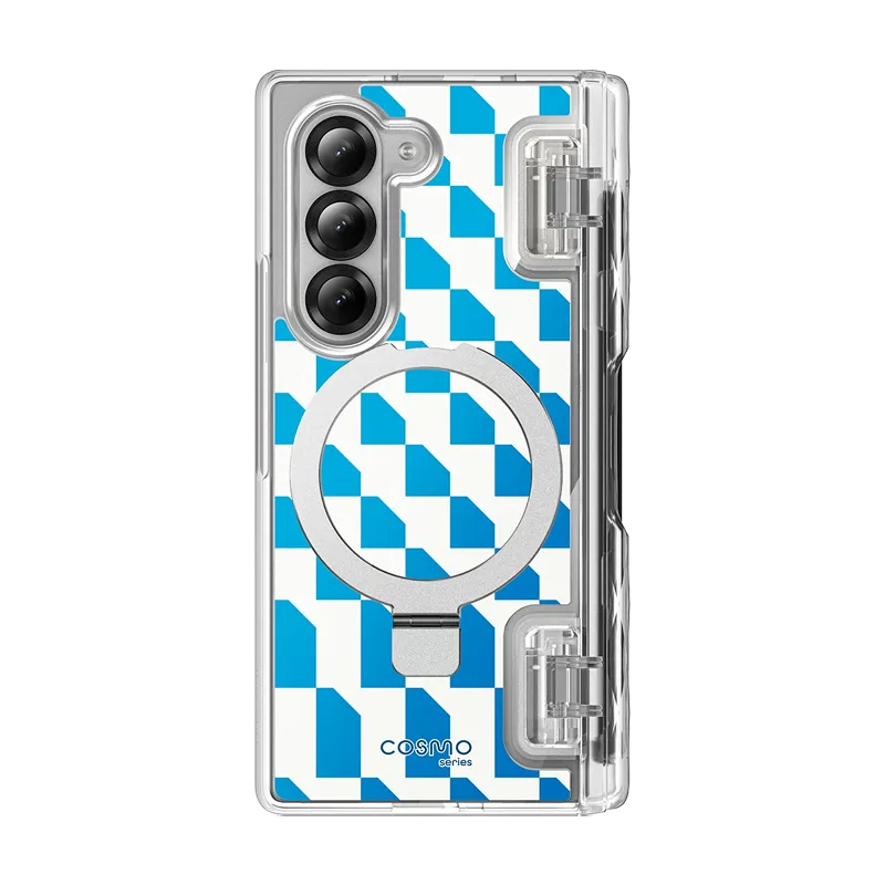 Galaxy Z Fold6 Cosmo Pro - Blue Checker Chic Accessory Flexible Surface Texture