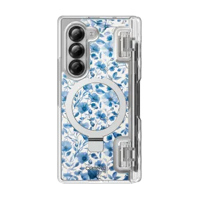 Galaxy Z Fold6 Cosmo Pro - Blue Floral Elegant Appearance Grip Safe