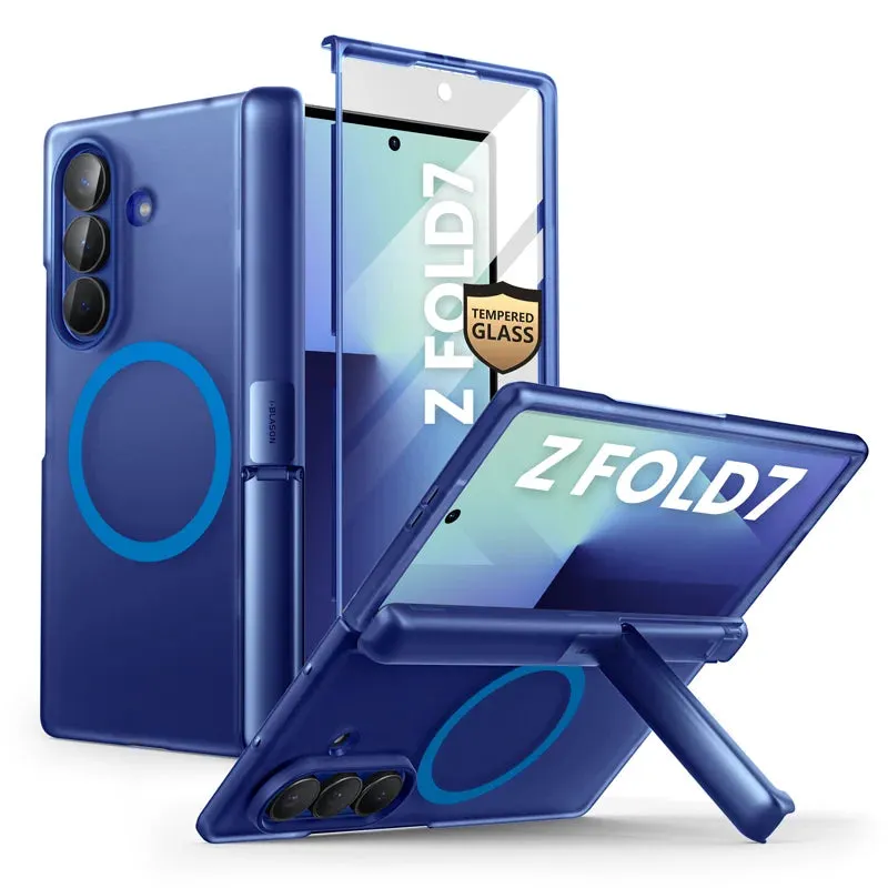 Galaxy Z Fold7 Cosmo Case - Blue Stylish frame Protective Edge