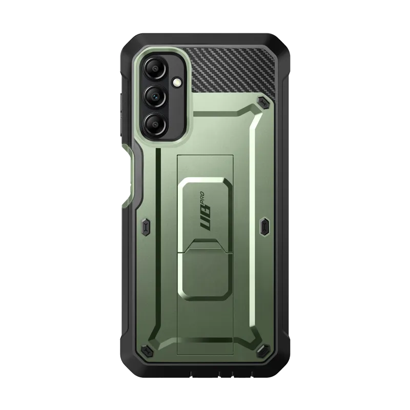 Galaxy A14 Unicorn Beetle Pro Rugged Holster Case-Dark Green Flexible Edge Texture