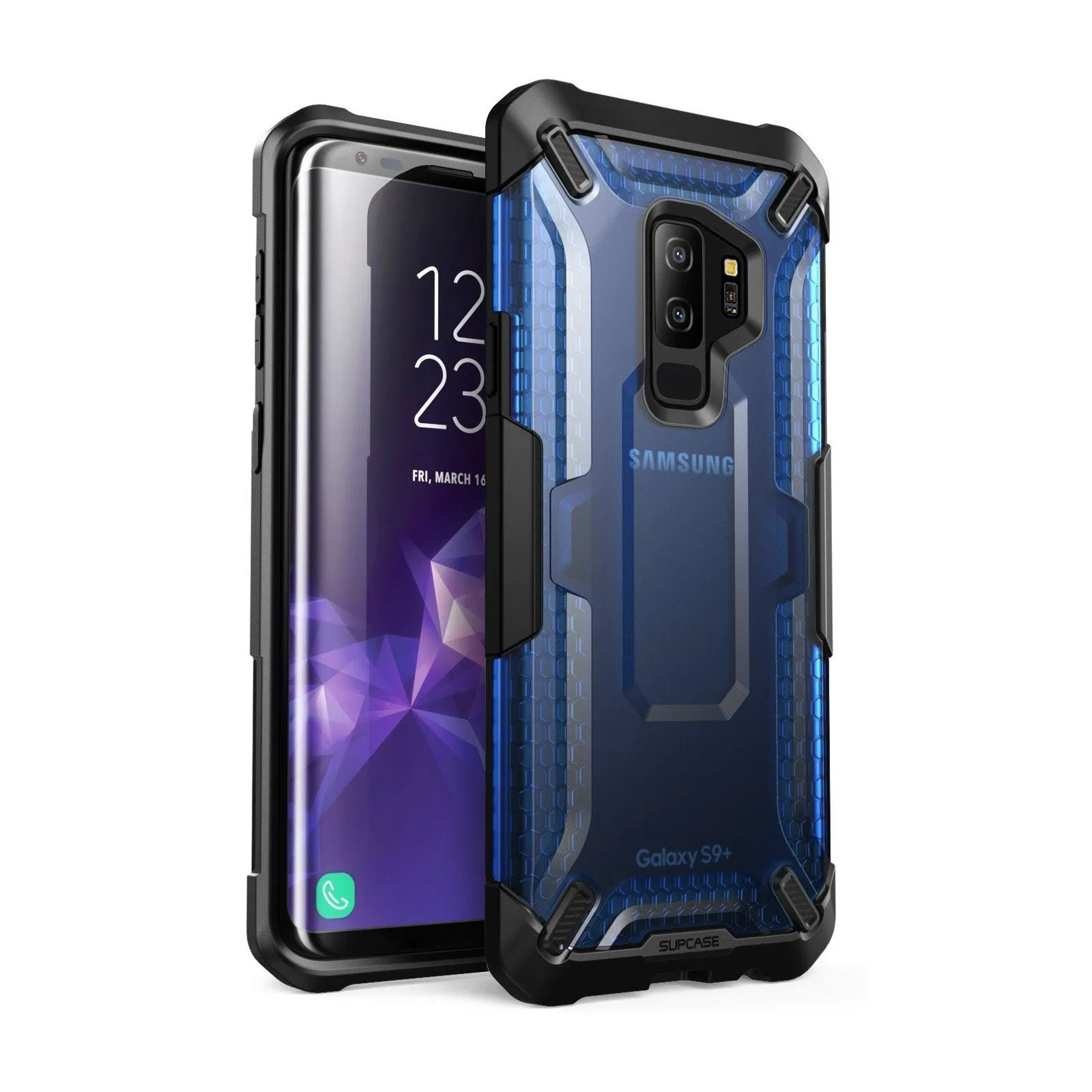 slim fit Galaxy S9 Plus Unicorn Beetle Hybrid Clear Protective Case-Blue