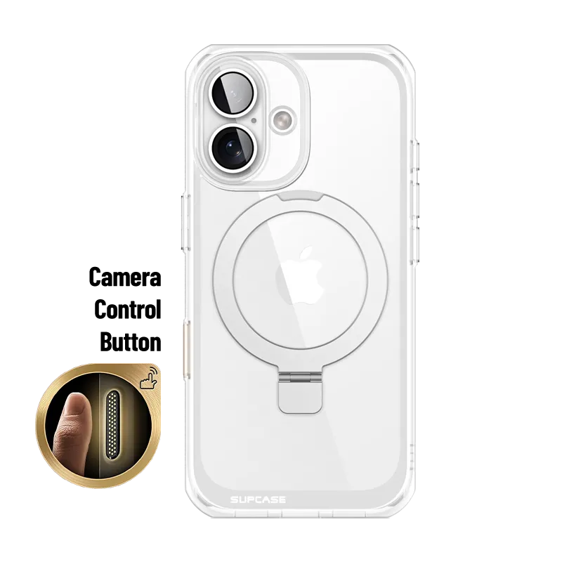 Vibrant Colors Shock Surface iPhone 16 6.1 inch Unicorn Beetle MAG Stand Slim Clear MagSafe Camera Control Button Case-Clear