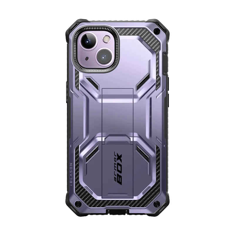 Stylish frame Color Finish iPhone 14 Plus Armorbox Case - Metallic Purple