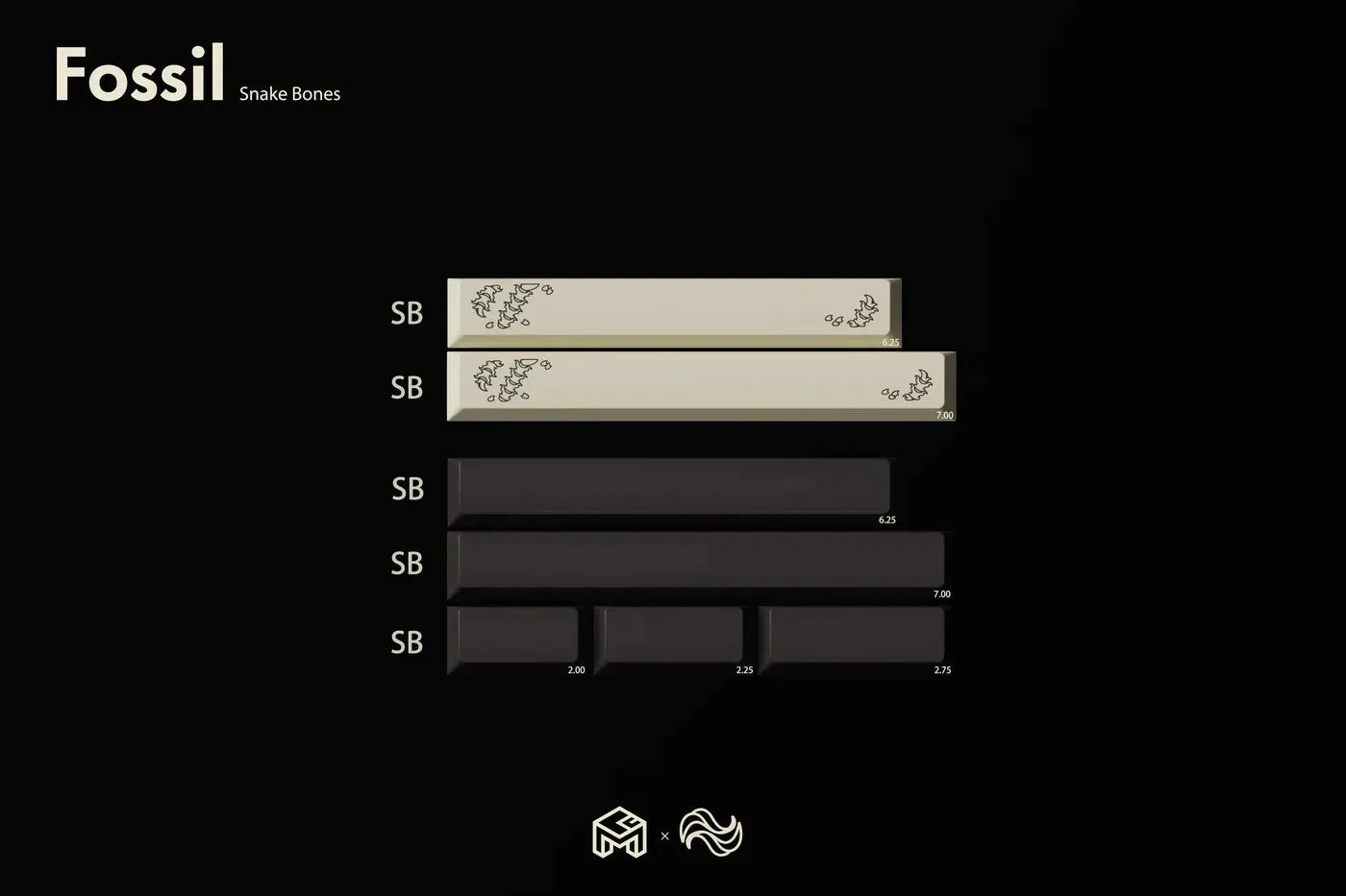 GoMaster Fossil PBT Dye Sublimation Cherry Profile Keycap Set Keyboard Stability Kit