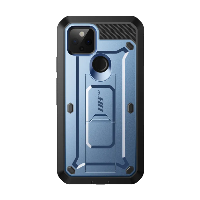 Google Pixel 5 (2020) Unicorn Beetle PRO Rugged Holster Case-Metallic Blue Rugged Grip