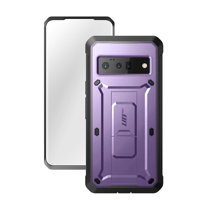 Google Pixel 6 Pro Unicorn Beetle PRO Rugged Holster Case-Metallic Purple Rugged Grip Rugged Feel
