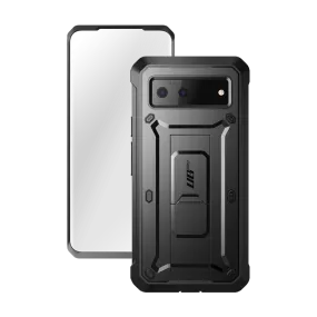 Hybrid Build Texture Google Pixel 6 Unicorn Beetle PRO Rugged Holster Case-Black