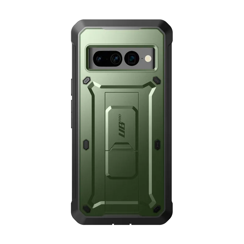 Google Pixel 7 Pro Unicorn Beetle PRO Rugged Holster Case-Metallic Green Modern Texture Look