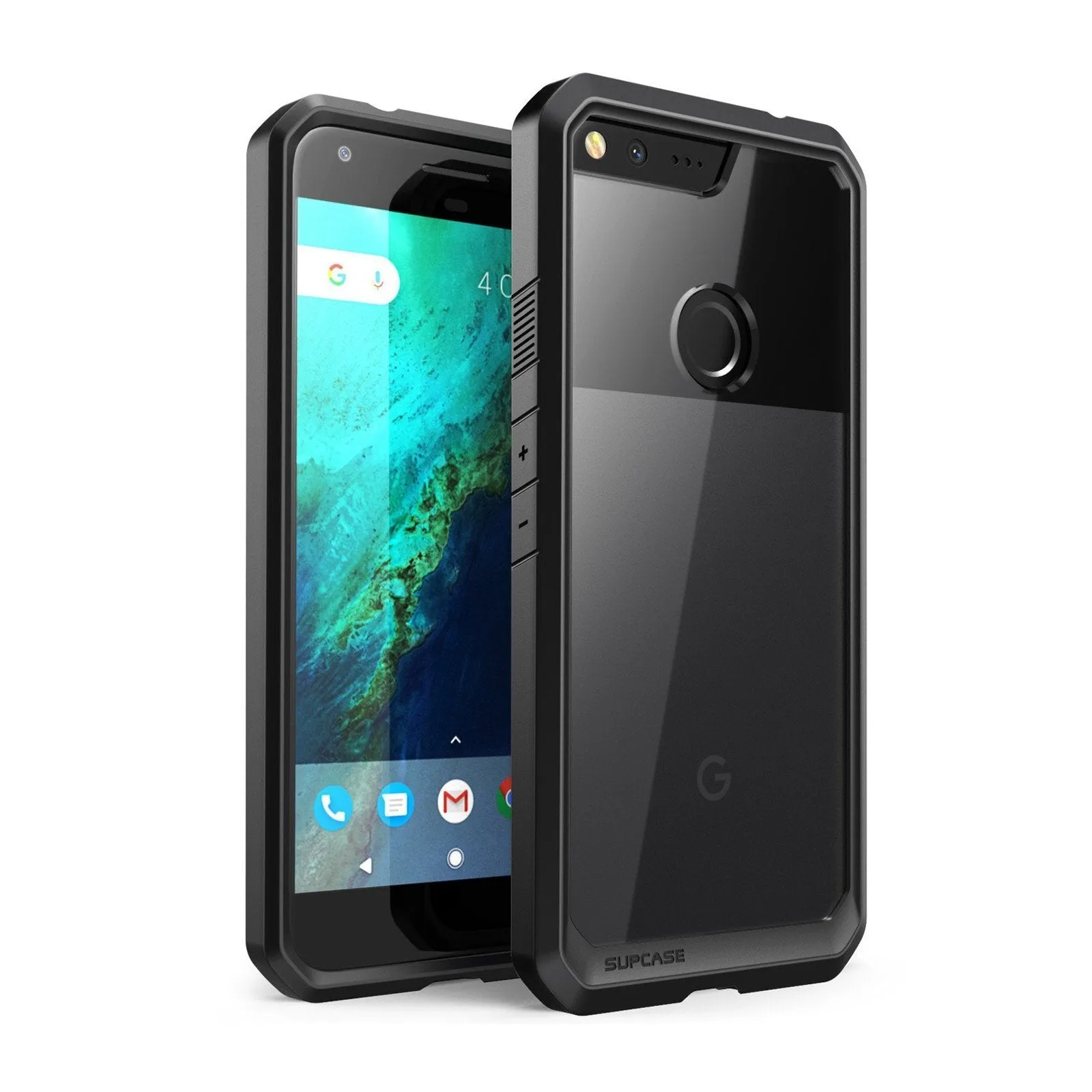 Google Pixel XL Unicorn Beetle Hybrid Protective Bumper Clear Case-Black Protective Pattern Elegant Finish