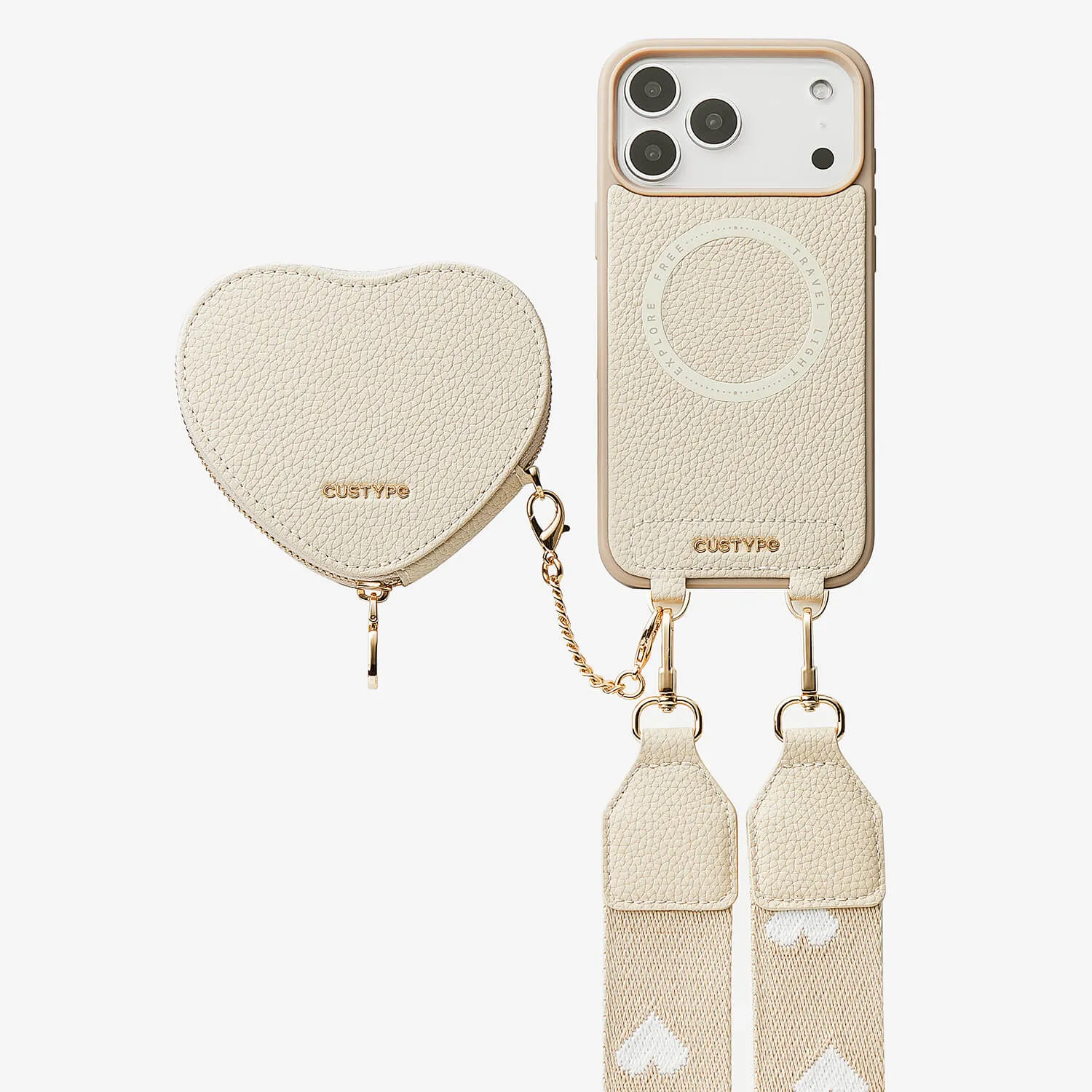 Heart Design Kit- Magnetic Phone Case with Webbing Crossbody & Pouch Edge Protection