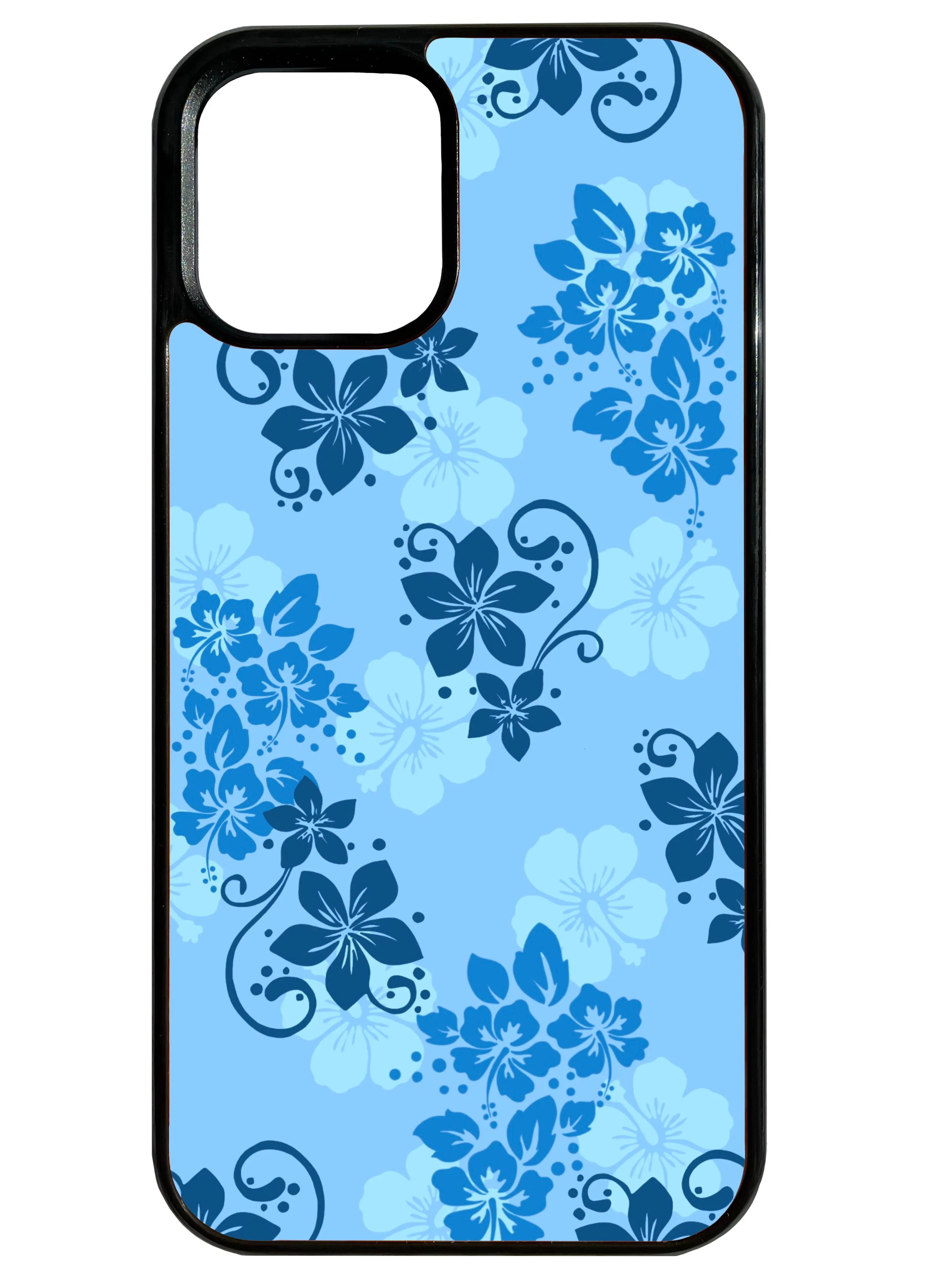 Waterproof Design Ergonomic Shape Hibiscus in Blue Phone Case