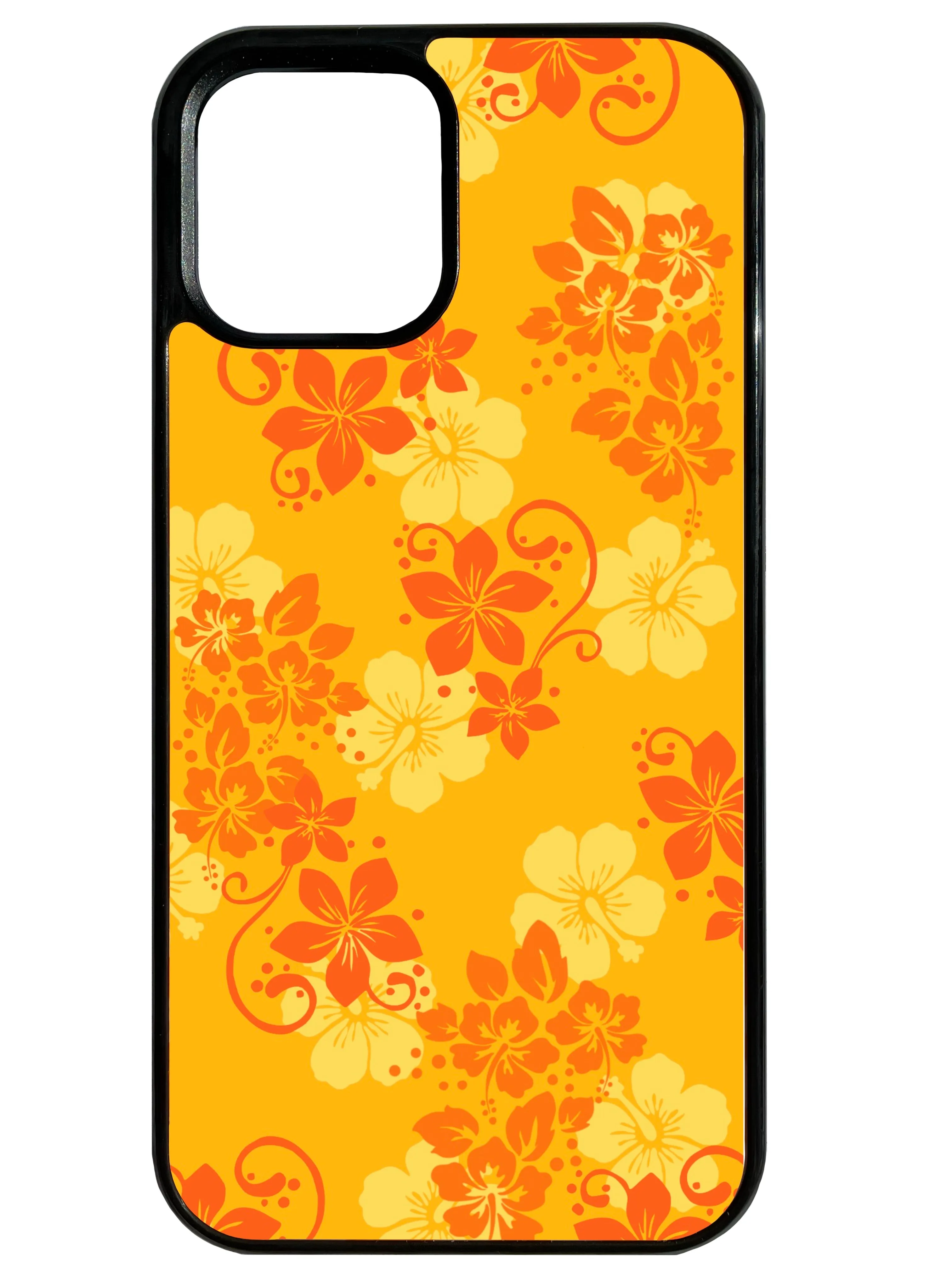Flexible Detail Design Hibiscus in Orange and Yellow Phone Case