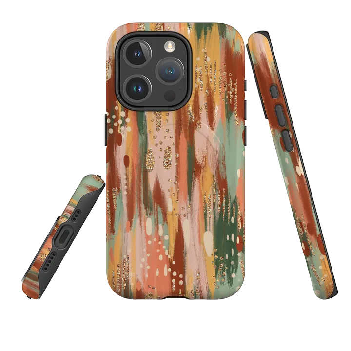 iPhone MagSafe Tough Case -  Autumn Drops Comfort Pattern Rugged Finish