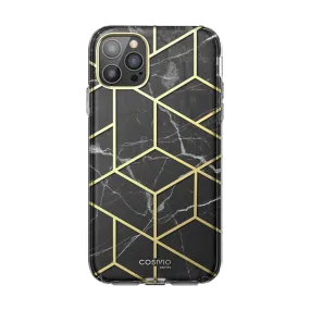 Compact Fit Elegant Surface Texture iPhone 12 Pro Cosmo Case - Marble Black