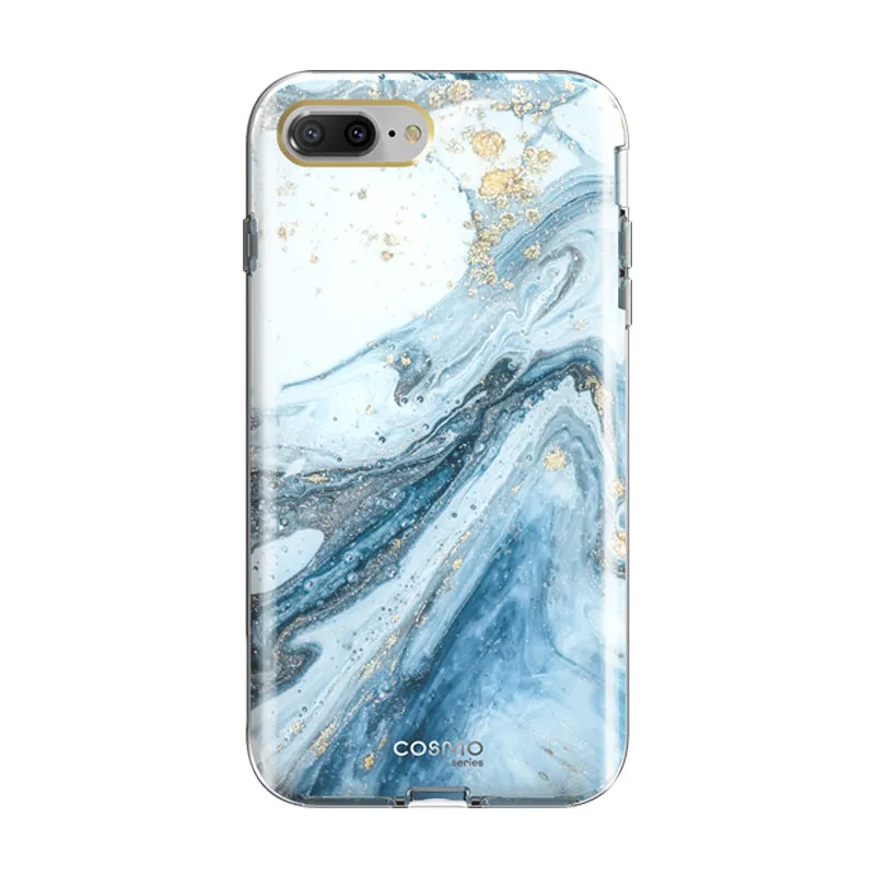 iPhone 8 Plus | 7 Plus Cosmo Case-Marble Blue Impact shield