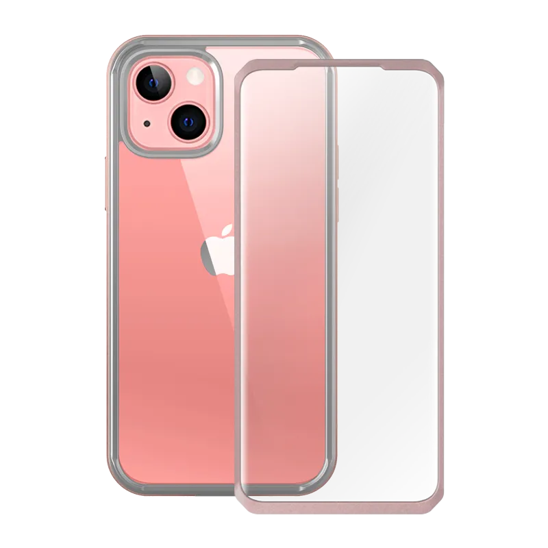 iPhone 13 6.1 inch Unicorn Beetle Edge with Screen Protector Clear Case-Peach Daily Style Ultra light