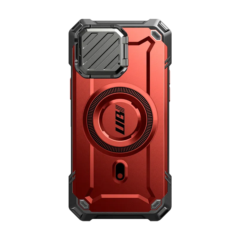 Premium Finish Elegant Pattern Design iPhone 16e  Unicorn Beetle MAG XT MagSafe Case-Metallic Red