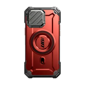 Premium Finish Elegant Pattern Design iPhone 16e  Unicorn Beetle MAG XT MagSafe Case-Metallic Red