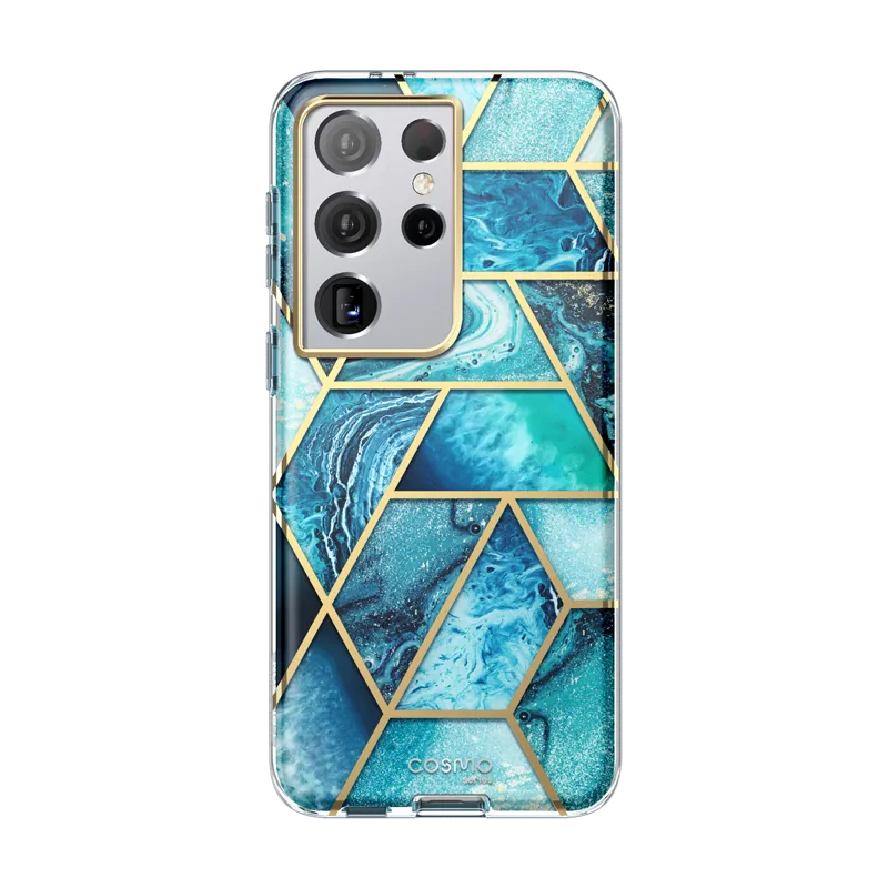 Phone Accessory Durable Texture Layer Galaxy S21 Ultra Cosmo Case - Ocean Blue