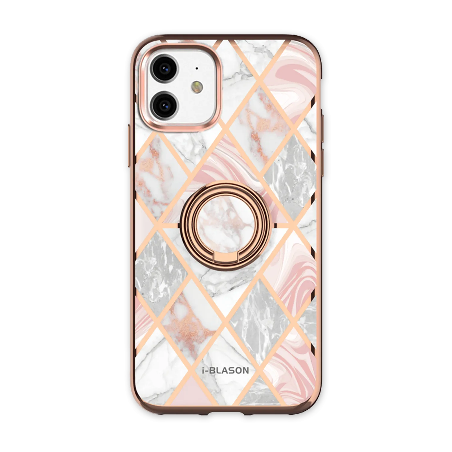 Modern Pattern Layer slim fit iPhone 11 Cosmo Snap Case-Marble Pink