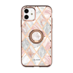 Modern Pattern Layer slim fit iPhone 11 Cosmo Snap Case-Marble Pink