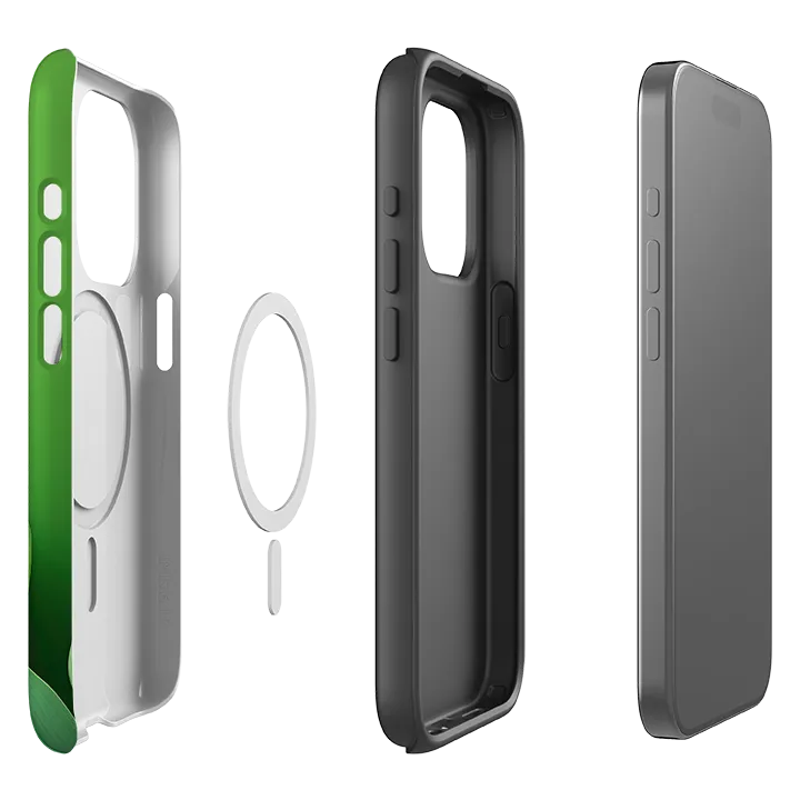 iPhone MagSafe Tough Case -  Green Floral Refined Pattern