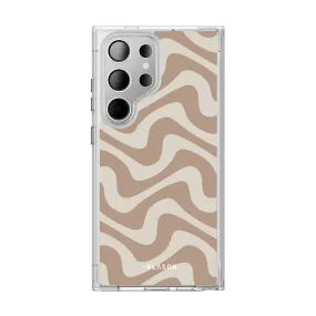 Galaxy S23 Ultra Halo MagSafe Cute Phone Case - Brown Retro Swirl Smooth Finish Touch