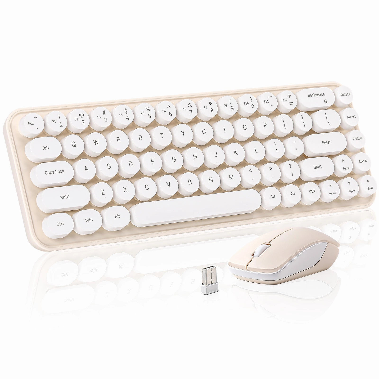 MIKIBY i68 Wireless Membrane Keyboard and Mouse Set Ergonomic Split Keyboard Speed Linear