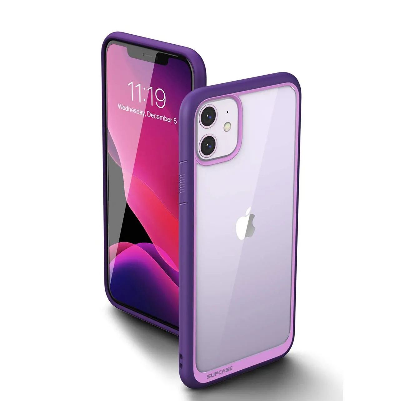 iPhone 11 6.1 inch Unicorn Beetle Style Slim Clear Case-Purple Clean Texture
