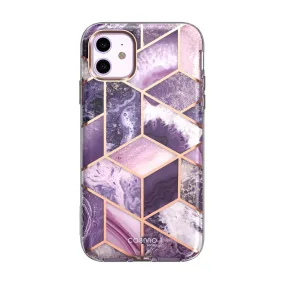 iPhone 11 Cosmo Case-Marble Purple Glossy Look