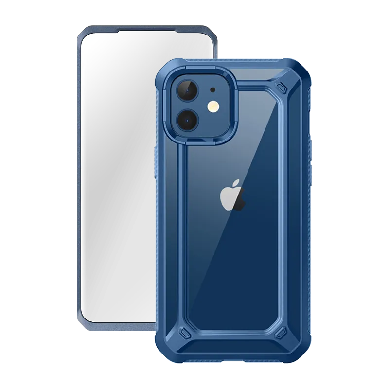 Matte Texture Design iPhone 12 mini 5.4 inch Unicorn Beetle Exo with Screen Protector Clear Case-Blue