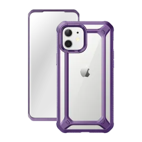 Polished Texture Modern Grip Texture iPhone 12 mini 5.4 inch Unicorn Beetle Exo with Screen Protector Clear Case-Purple