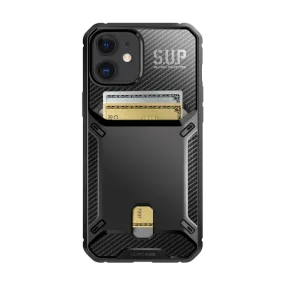 Comfort grip design Premium Shield iPhone 12 mini 5.4 inch Unicorn Beetle Vault Wallet Case-Black