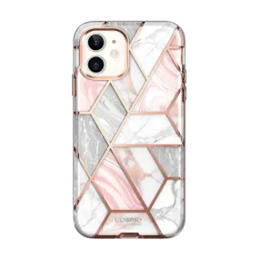Shock Proof Matte Texture Surface iPhone 12 mini Cosmo Case - Marble Pink