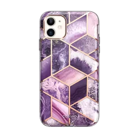 iPhone 12 mini Cosmo Case - Marble Purple Polished Texture Finish Comfort Feel