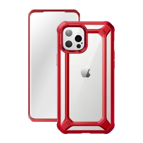 iPhone 12 Pro 6.1 inch Unicorn Beetle Exo with Screen Protector Clear Case-Red Flexible Grip Form Smooth Shape