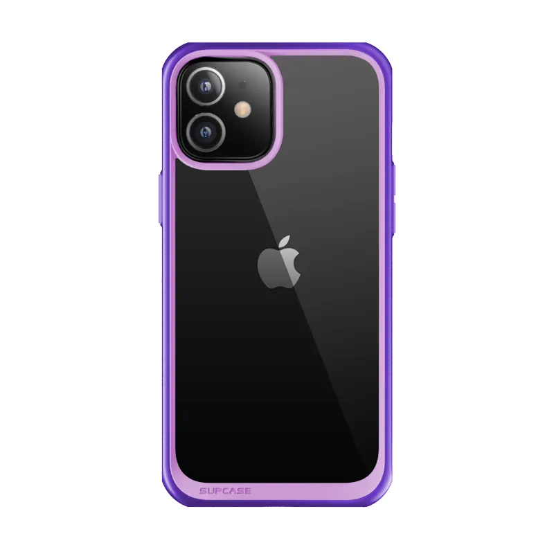 Premium Texture Design iPhone 12 Pro 6.1 inch Unicorn Beetle Style Slim Clear Case-Purple