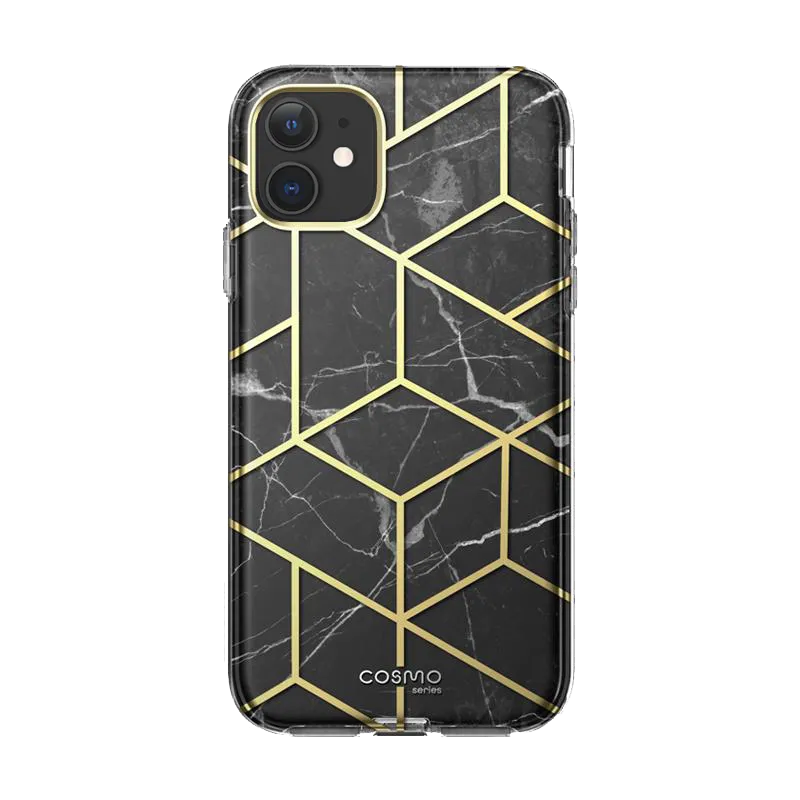 iPhone 12 Pro Cosmo Case - Marble Black Flexible Fit Precision Cutouts