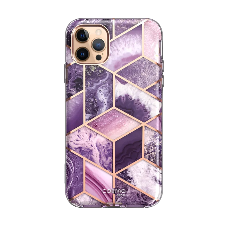 Soft Detail Polished Texture iPhone 12 Pro Cosmo Case - Marble Purple