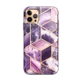 Soft Detail Polished Texture iPhone 12 Pro Cosmo Case - Marble Purple