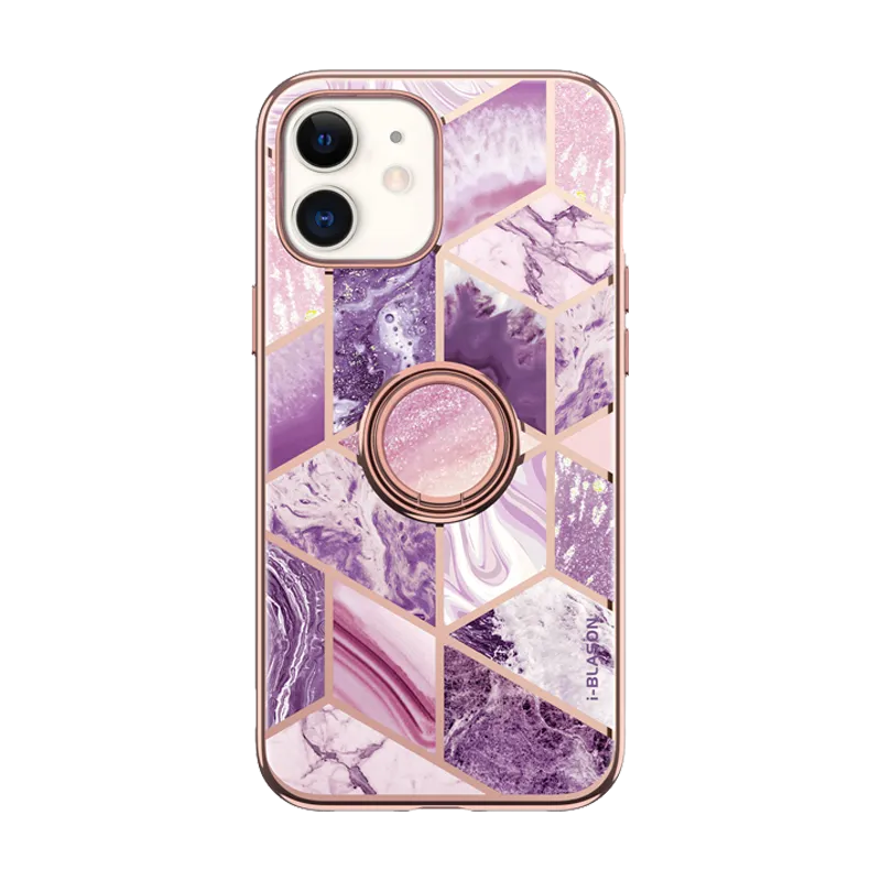 iPhone 12 Pro Cosmo Snap Case - Marble Purple Drop Protection
