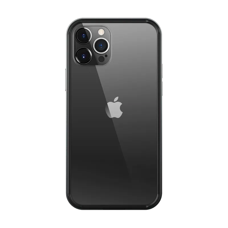 iPhone 12 Pro Max 6.7 inch Unicorn Beetle Edge Clear Bumper Case-Black Vivid Surface Detail Matte Pattern