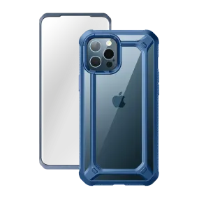 Premium Finish Minimal Surface Layer iPhone 12 Pro Max 6.7 inch Unicorn Beetle Exo with Screen Protector Clear Case-Blue